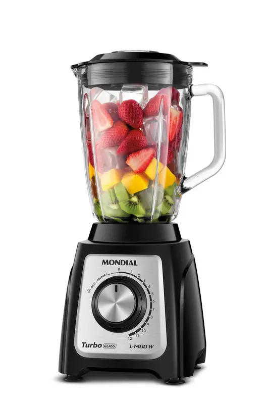 Liquidificador Mondial Turbo Glass com jarra de vidro