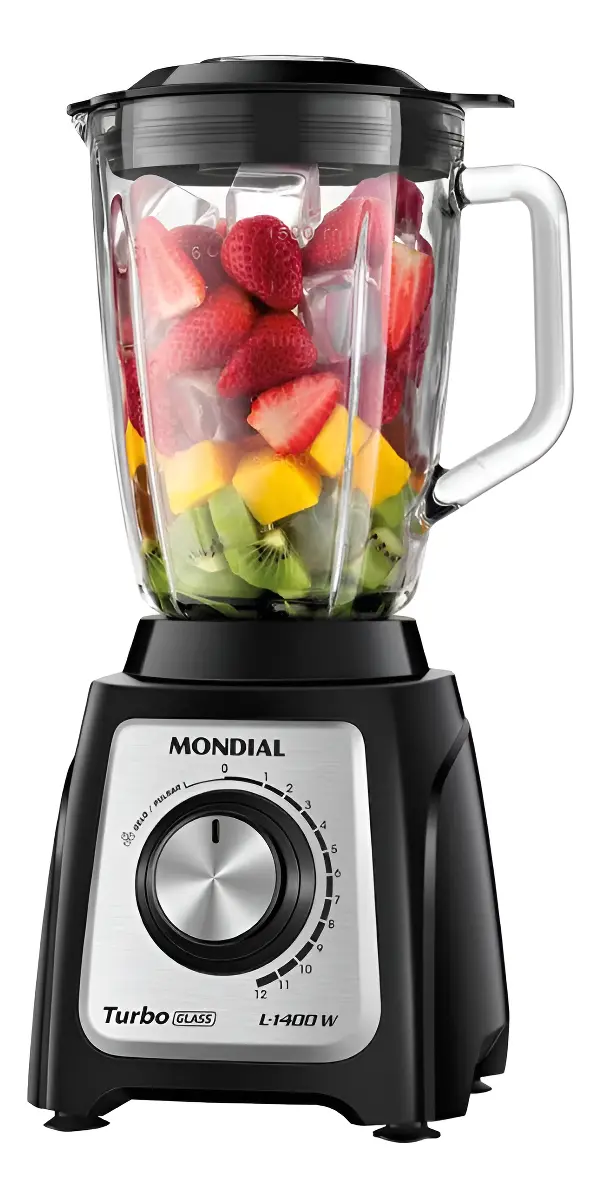 Liquidificador Mondial Turbo Glass 1400W