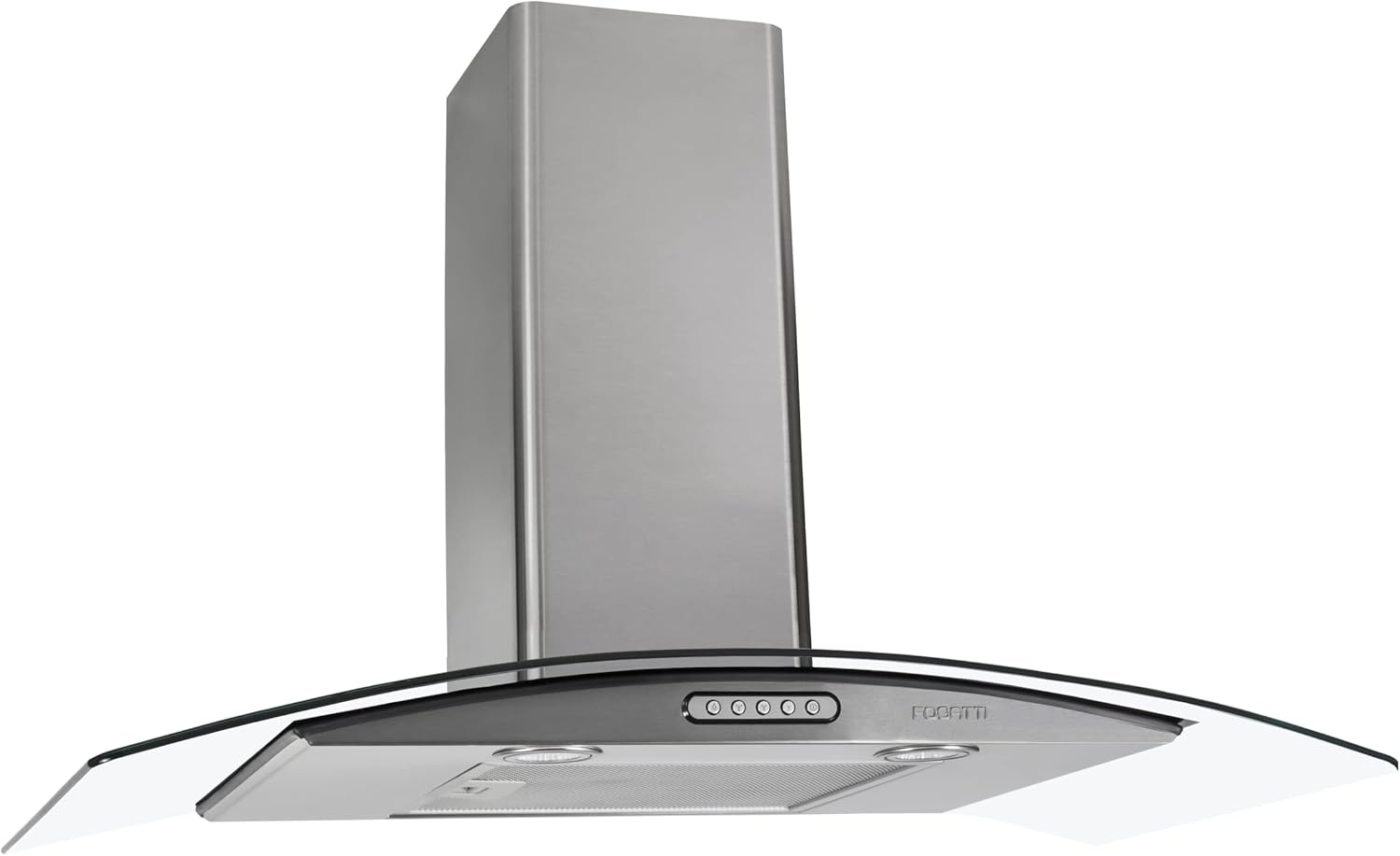 Fogatti CVC Slim 90 cm inox com vidro curvo coifa de parede