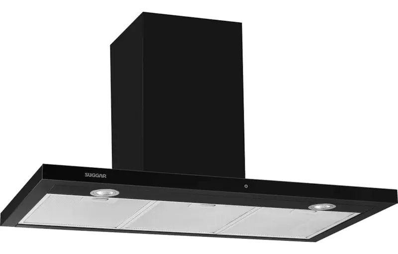 Suggar Granada Slim Touch preta 90 cm coifa de parede