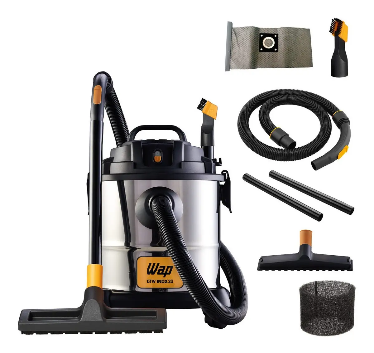 WAP GTW Inox 20 1600W 20L aspirador de água e pó