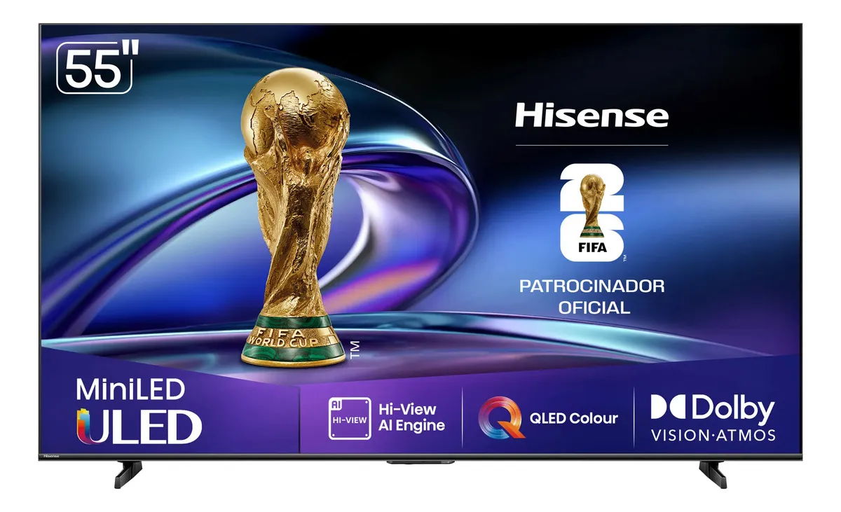 Smart TV Hisense U6N 55 polegadas Mini LED 4K Google TV