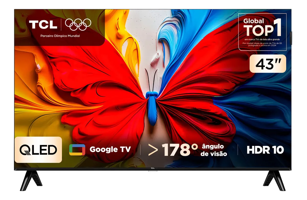 Smart TV TCL S5K 43 polegadas QLED Full HD Google TV
